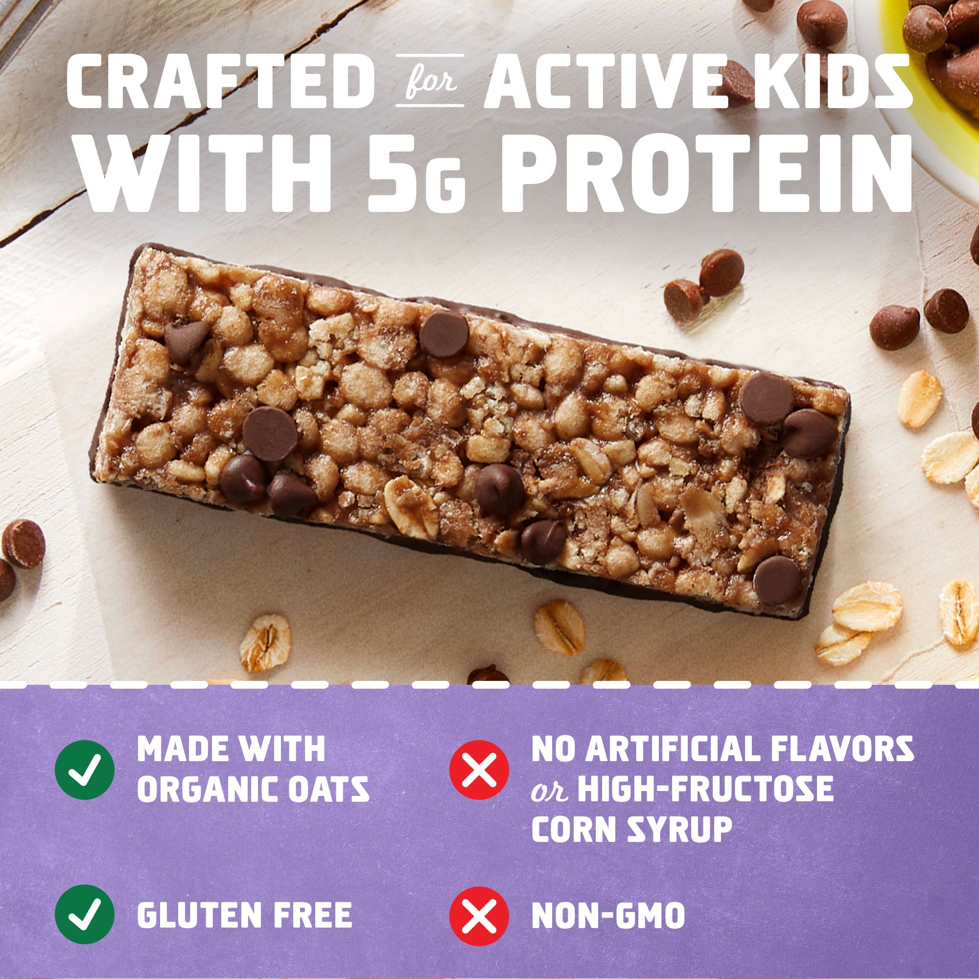 Zbar Protein Chocolate Chip Crispy Snack Bars, Gluten Free Protein Bars
