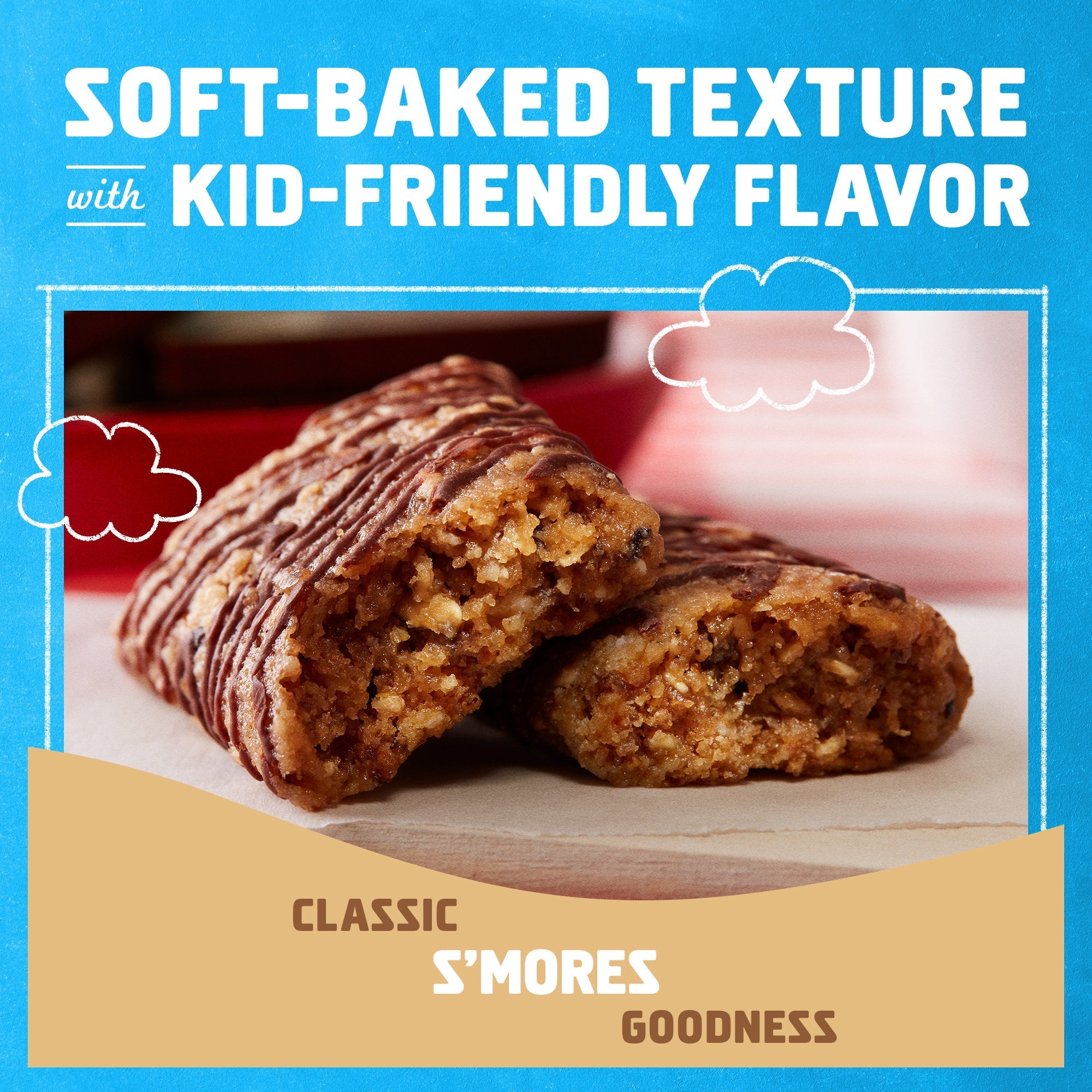 Zbar S'mores Soft-Baked Energy Snack Bars, Organic Granola Bars