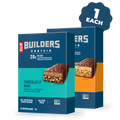 CLIF BUILDERS Chocolatey Mint and Chocolatey Peanut Butter Plant Based Protein Bars Variety Pack, 24 Bars