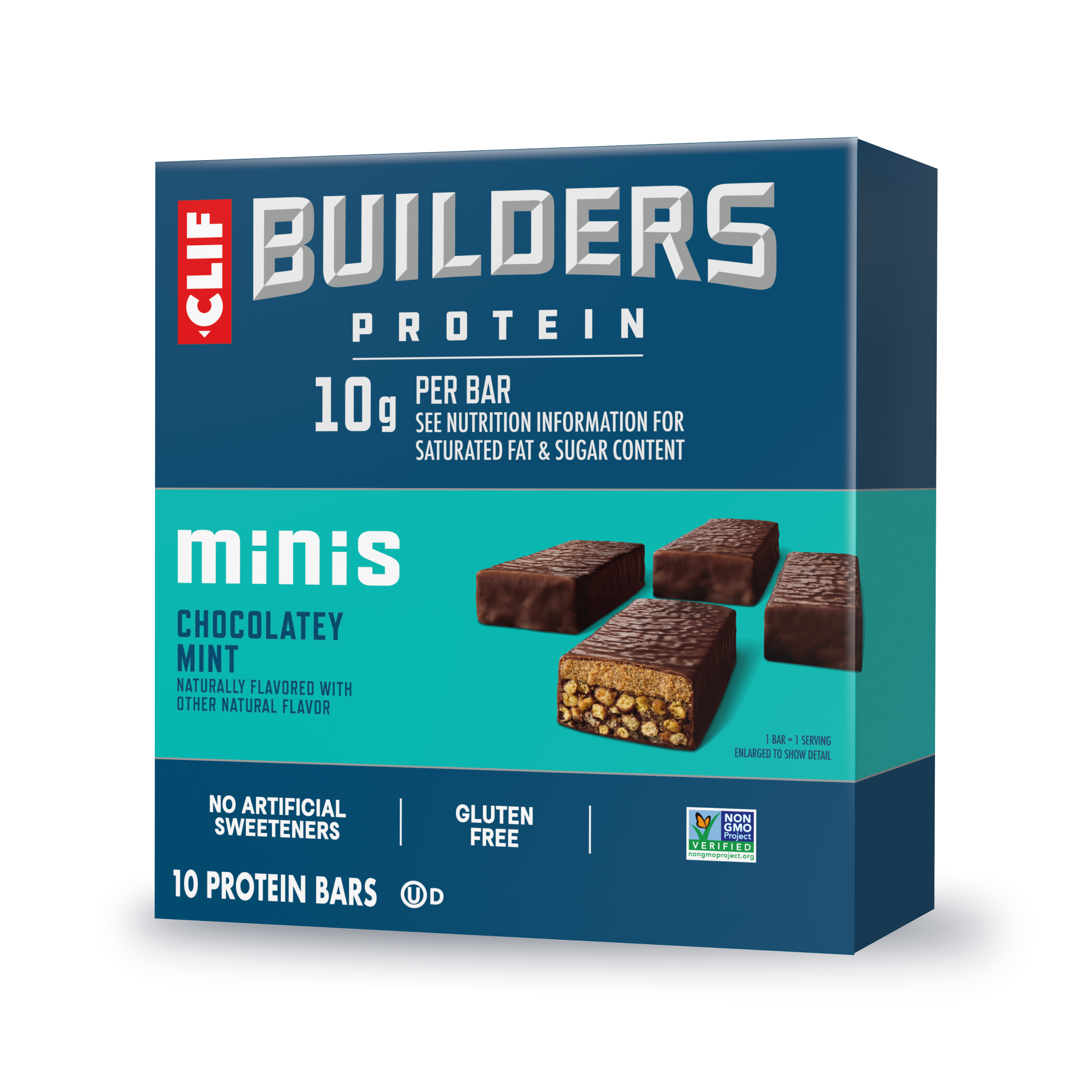 CLIF BUILDERS Minis Chocolatey Mint Plant Based Protein Bars