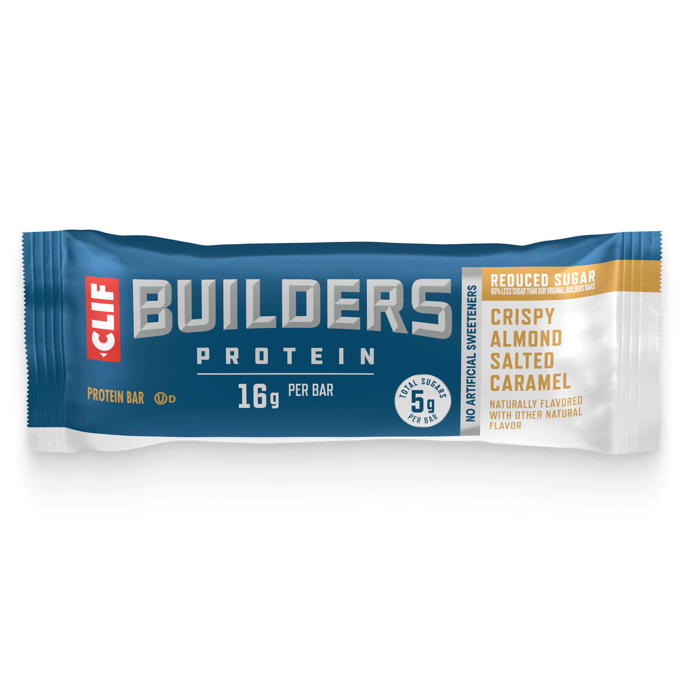CLIF BUILDERS Crispy Almond Salted Caramel Protein Bar, Reduced Sugar