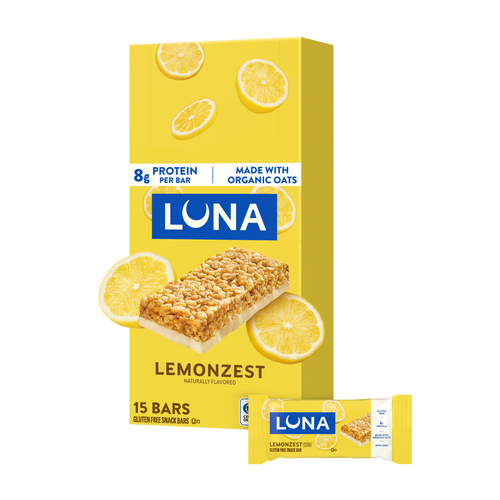 LUNA Bar LemonZest Flavor Gluten Free Snack Bars, Non-GMO Protein Bars