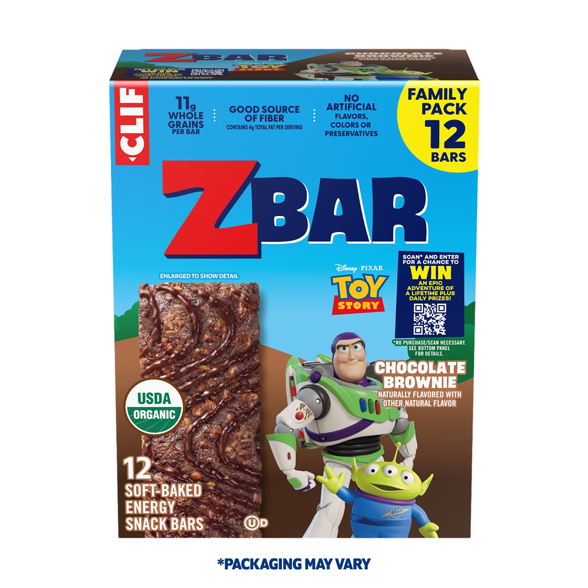 Zbar Chocolate Brownie Soft-Baked Energy Snack Bars, Organic Granola Bars